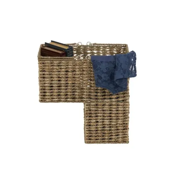 Household Essentials Seagrass Wicker Stair Basket {7}