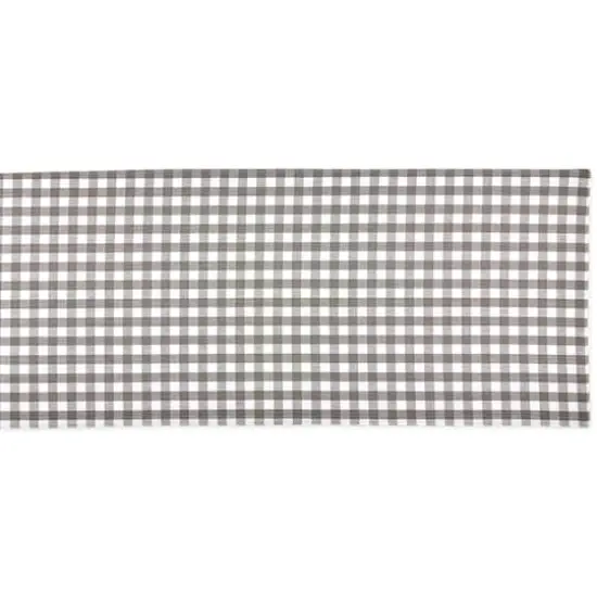 DII® 72" Reversible Gingham & Buffalo Check Table Runner Gray/White {6}