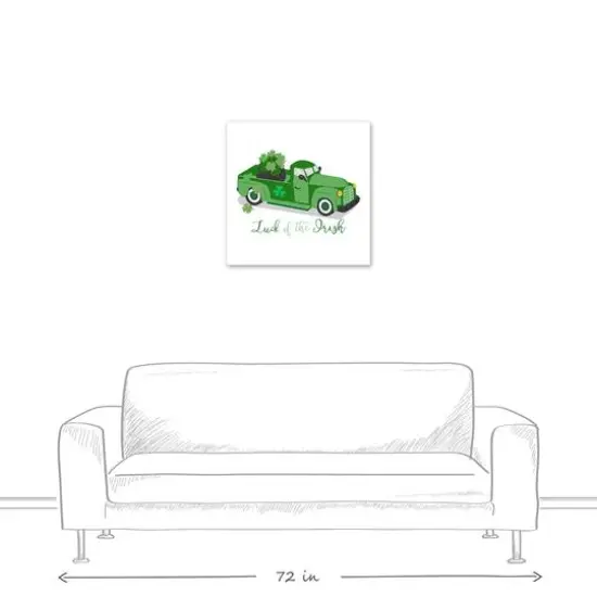 Plaid Green Truck Luck Canvas 24" x 24" Canvas Wall Art {6}