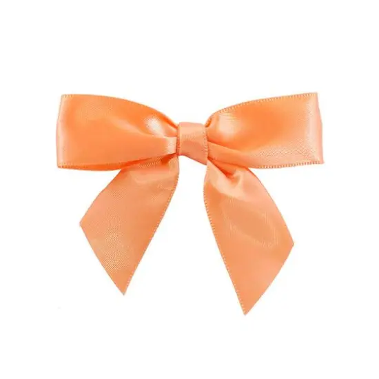JAM Paper 3.25" Satin Twist Tie Bows, 100ct. Peach {1}