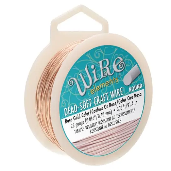 The Beadsmith&reg; Wire Elements&trade; 26 Gauge Tarnish Resistant Soft Temper Wire, 300ft. Rose Gold {1}