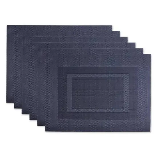 DII&reg; Vinyl Doubleframe Placemats, 6ct. Stonewash Blue {1}