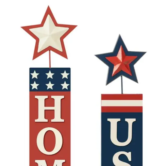 Glitzhome&reg; Americana Firecracker Table Sign Set {7}