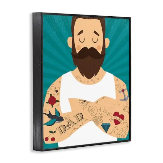 Stupell Industries Best Dad Father's Day Tattoos Framed Giclee Art Black {4}