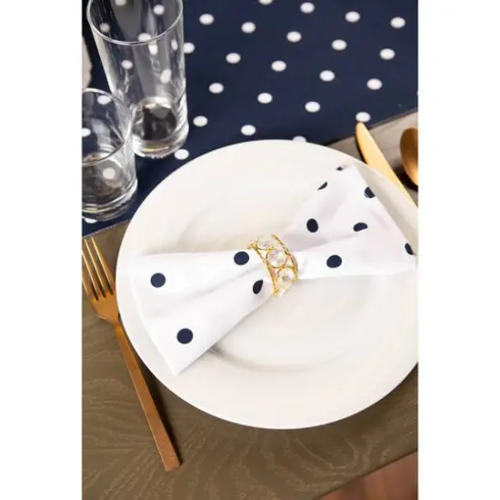 DII&reg; Polka Dot Napkins, 4ct. White and Navy {4}