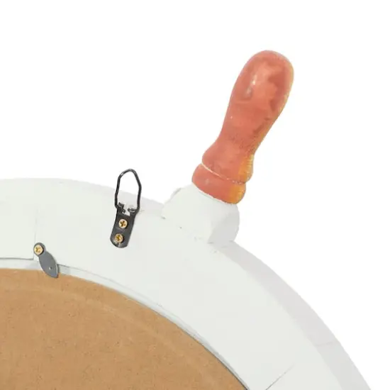 25'' White Coastal Wood Wall Mirror {5}