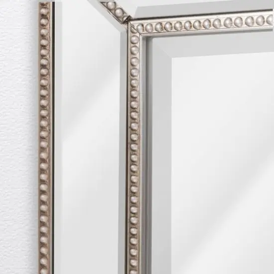 Head West 30" Silver Metro Beaded Glass Framed Vanity Mirror {4}