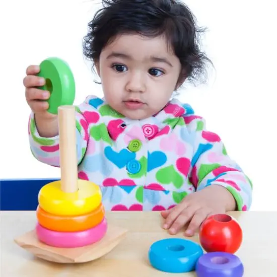 Toy Time Wooden Rainbow Stacking Rings {7}