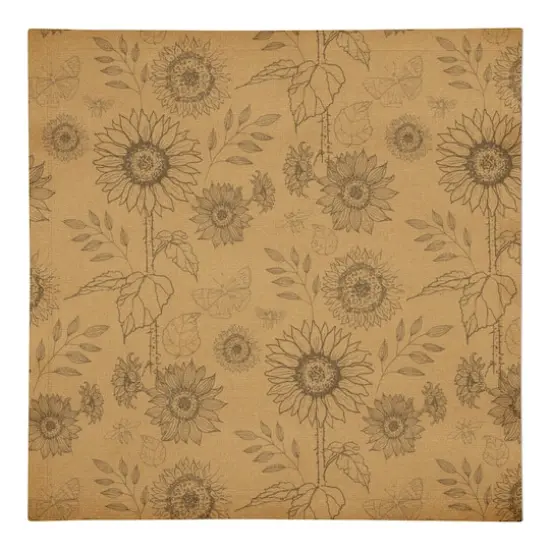 Sunflower Icons Cotton Twill Napkin Gold {1}