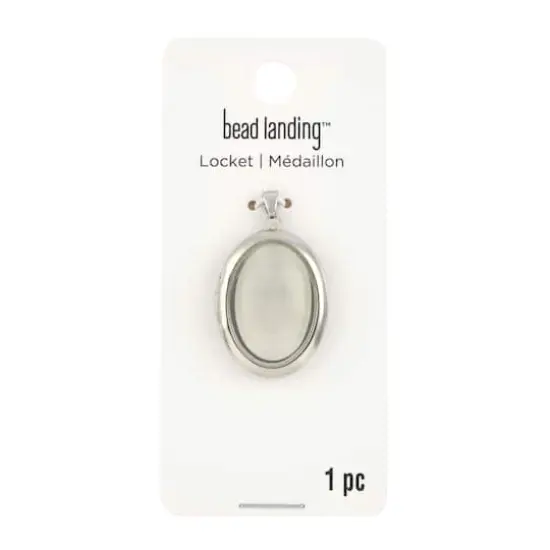 White & Rhodium Oval Locket by Bead Landing&trade; {1}