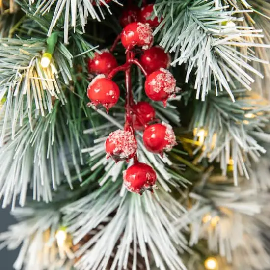 Glitzhome&reg; 3ft. Pre-Lit Pinecones & Berries Artificial Christmas Teardrop Swag {7}