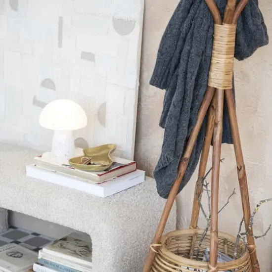 Hello Honey&reg; 7.75" White Round Blown Glass Mushroom Shaped Table Lamp with Inline Switch {4}