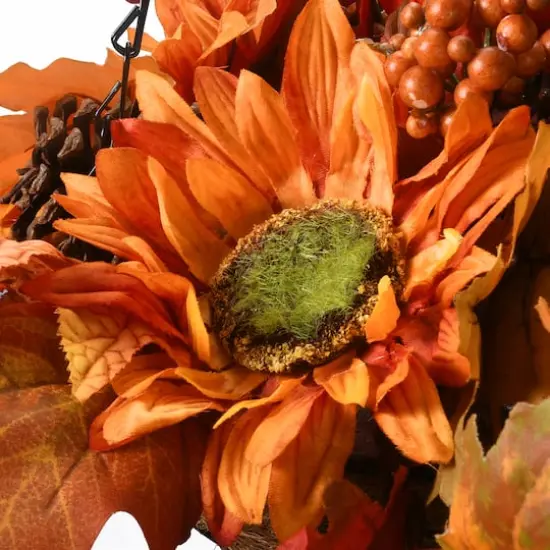 18" Harvest Sunflower Hanging Basket {5}