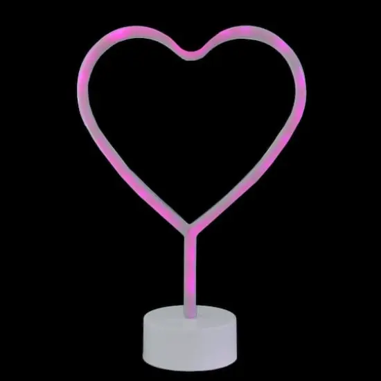 11.5" Pink Heart LED Neon Style Valentine's Day Table Sign {4}