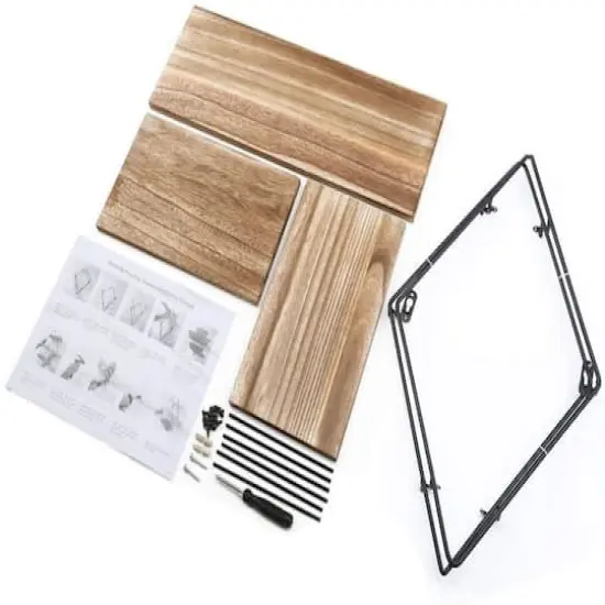 Haitral Rustic 3-Tier Brown Floating Shelf {5}