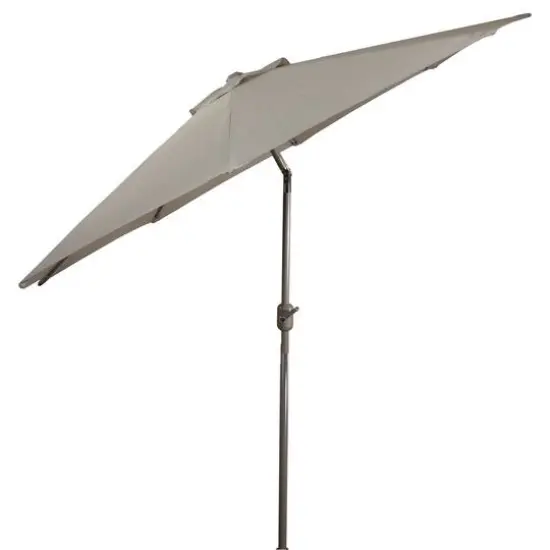 9ft. Outdoor Patio Market Umbrella with Hand Crank & Tilt Taupe/Brown {6}