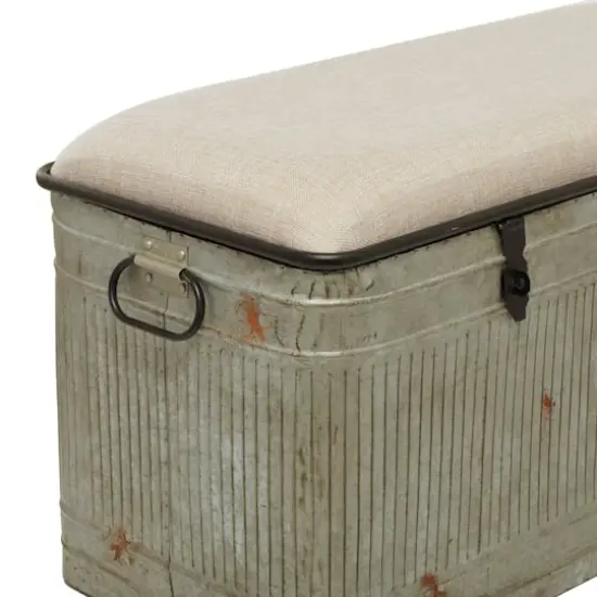 Gray Iron Farmhouse Bench, 19" x 37" x 17" {5}