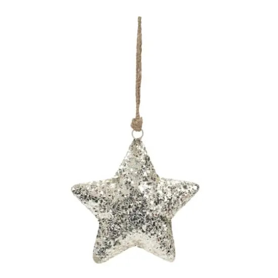 6.5" Mosaic Metal Star Ornament Set {3}