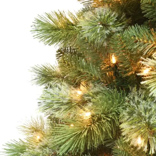 7.5ft. Pre-Lit Oklahoma Pine Artificial Christmas Tree, Clear LED Lights {5}