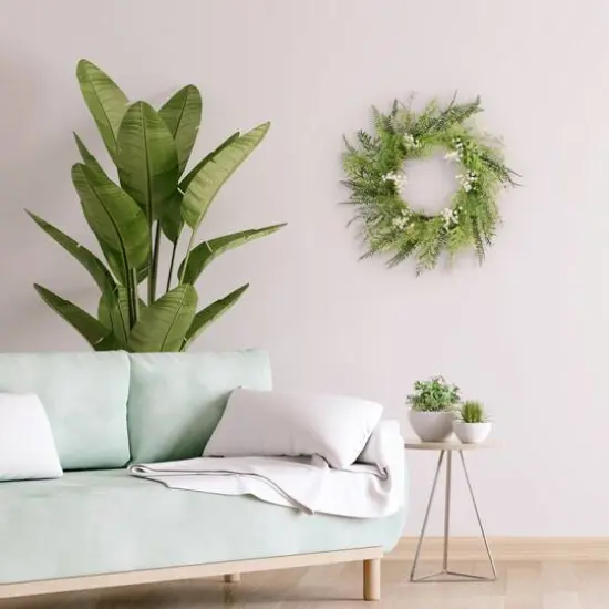 24" Spring Baby's Breath Wreath {6}