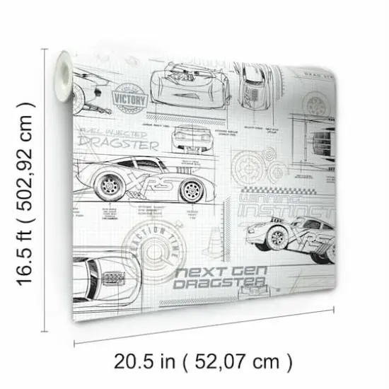 RoomMates Disney&reg; Pixar Cars Schematic Peel & Stick Wallpaper {5}
