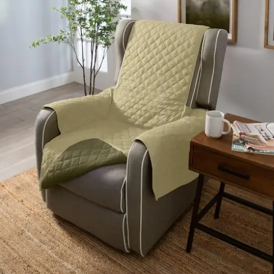 Home Details Reversible Quilted Furniture Chair Recliner Seat Protector Sage/Olive {5}
