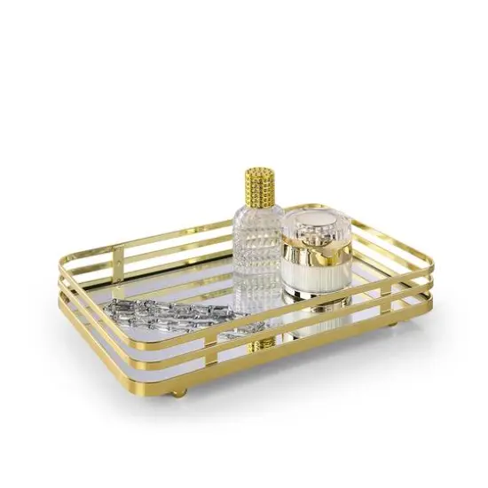 SunnyPoint Vanity Mirror Tray Gold {2}