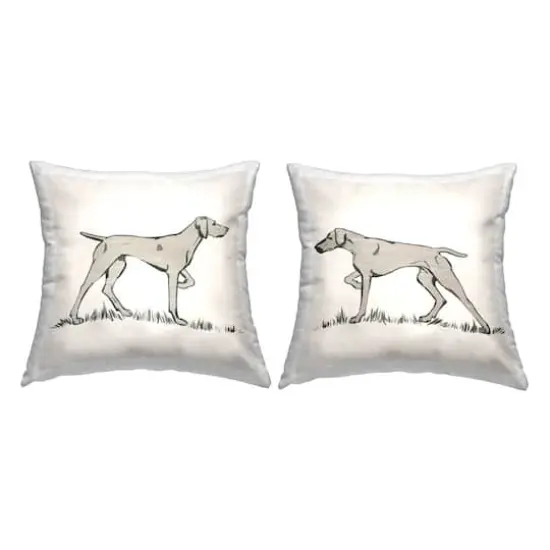 Stupell Industries Hunting Dog Casual Animal Nature 2 Pillow Set, 18" x 18" {1}