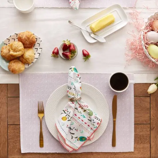 DII&reg; Lavender Fog Dobby Dots Rib Placemat (Set of 6) {7}