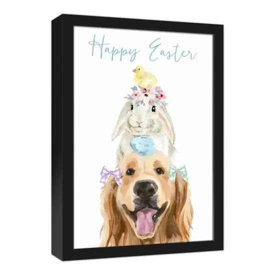 Easter Friends Stack 13.73" x 19.73" Black Framed Canvas {3}