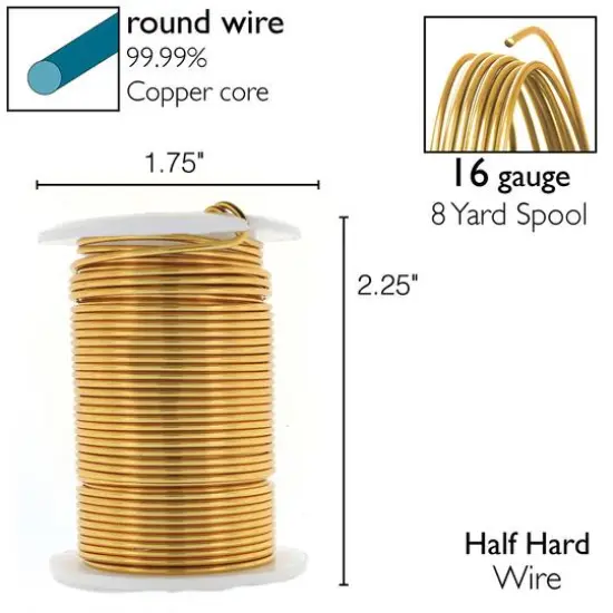 The Beadsmith&reg; Wire&trade; Elements 16 Gauge Tarnish-Resistant Wire Brass {7}