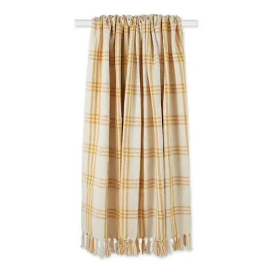DII&reg; Honey Gold Modern Farmhouse Plaid Throw {4}