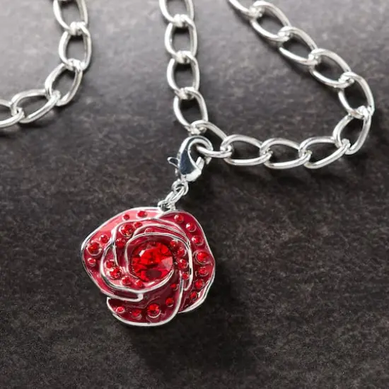 Red Austrian Crystal Rose Charm by Bead Landing&trade; {3}