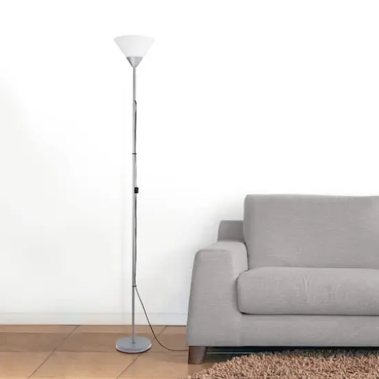 Simple Designs 70" Torchiere Floor Lamp Silver {5}