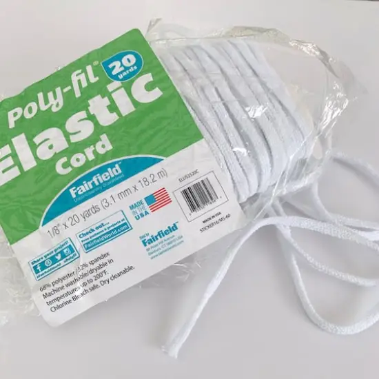 Poly-Fil&reg; 1/4" White Spandex Elastic Cording {4}