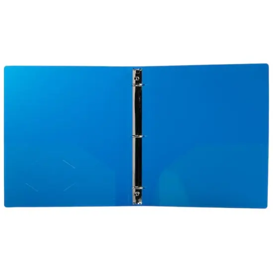 JAM Paper Glass Twill Plastic 3-Ring Binder Blue {6}