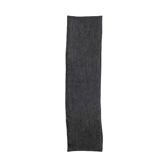 Hello Honey&reg; 108" Stonewashed Linen Table Runner Charcoal {1}
