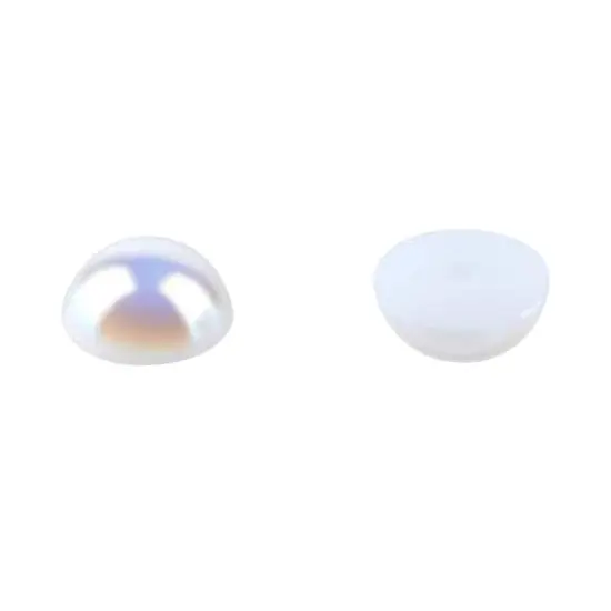 7.5mm White AB Round Flatback Plastic Pearls, 1,200ct. by Bead Landing&trade; {3}