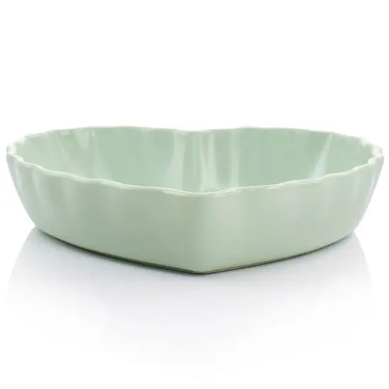 Martha Stewart 11'' Mint Heart Shaped Stoneware Cake Pan {6}