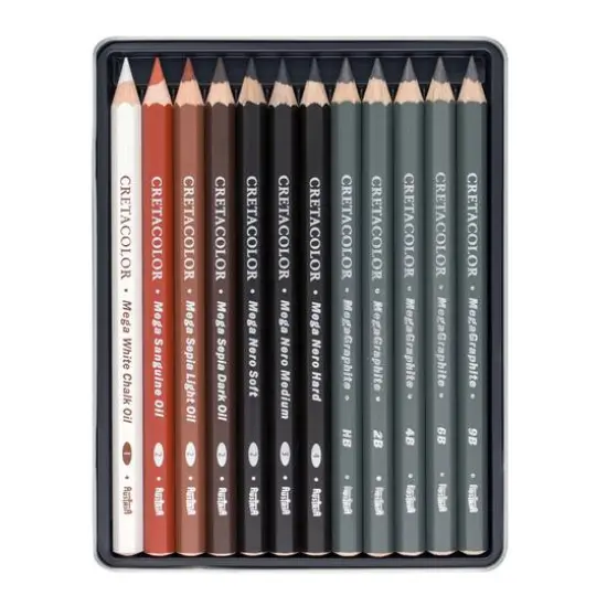 Cretacolor X-Sketch Mega Pencil Drawing 12-Piece Tin Box Set {1}