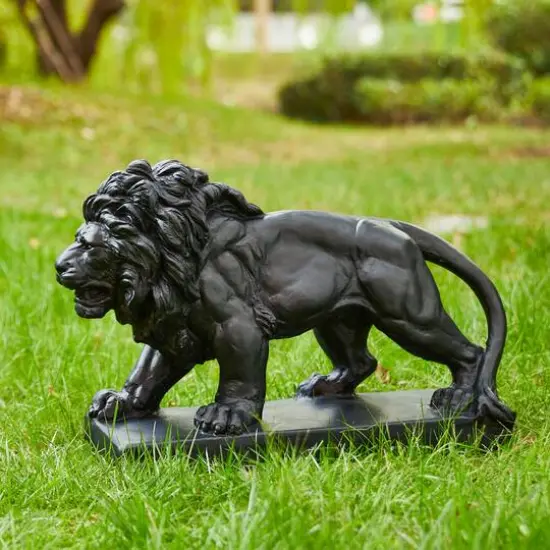 Glitzhome&reg; 24.5" Walking Lion Garden Statue {5}