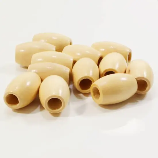 Natural Wood Oval Beads by Loops & Threads&reg;, 32mm {4}