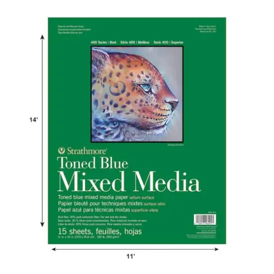 Strathmore® 400 Series Recycled Toned Blue Mixed Media Paper Pad Blue Toned {3}