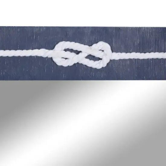 31" Blue Wood Contemporary Wall Mirror {6}