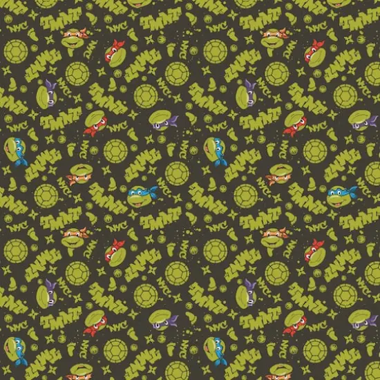 Nickelodeon TMNT Green TMNT In NYC Cotton Fabric {1}