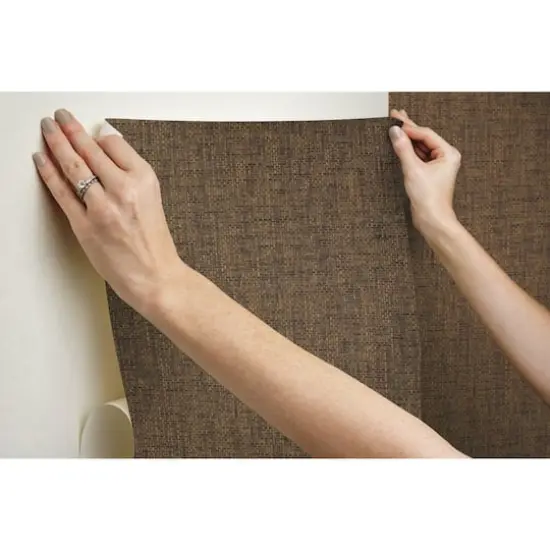 RoomMates Faux Grasscloth Weave Peel & Stick Wallpaper Brown {10}