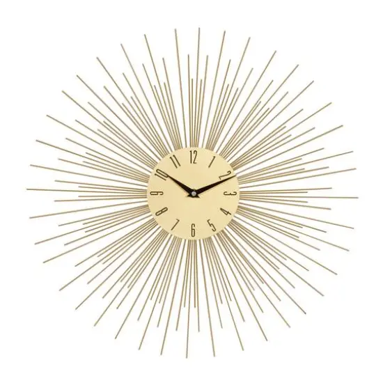19" Gold Metal Contemporary Wall Clock {1}