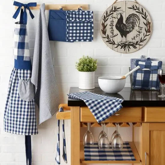 DII&reg; Navy & White Dishtowel Set {3}