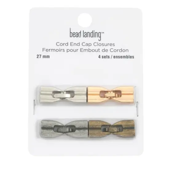 27mm 2-Hole Cord Endcap Closure Assortment by Bead Landing&trade; {4}