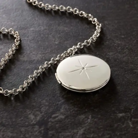 Silver Starburst Circle Locket by Bead Landing&trade; {3}